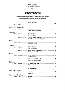 Acis and Galatea, HWV 49: Piano-vocal score by Georg Friedrich Händel