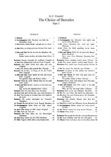 The Choice of Hercules, HWV 69: Piano-vocal score by Georg Friedrich Händel