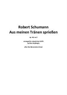 No.2 Many Flowers Spring up from My Tears: Vocal score by Robert Schumann