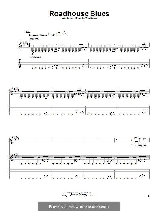 Roadhouse Blues by The Doors sheet music on MusicaNeo