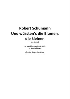 No.8 If the Little Flowers Only Knew: Vocal score by Robert Schumann