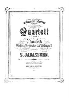 Piano Quartet No.1 in C Minor, Op.77: Piano Quartet No.1 in C Minor by Salomon Jadassohn