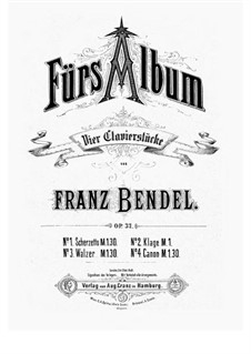 Fürs Album. Vier Clavierstücke, Op.37: No.4 Canon by Franz Bendel