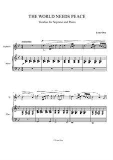 The World Needs Peace: For soprano (or tenor) and piano by Lena Orsa