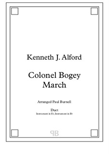 Colonel Bogey March: For duet: instruments in Eb and Bb by Kenneth J. Alford