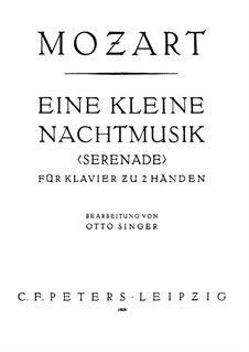 Complete Movements: For piano by Wolfgang Amadeus Mozart