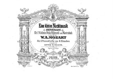 Complete Movements: For piano four hands by Wolfgang Amadeus Mozart
