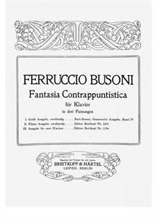 Contrapuntal Fantasia: Version for two pianos four hands, BV 256b by Ferruccio Busoni