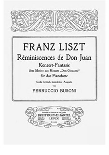 Réminiscences de 'Don Juan'. Transcription on Themes by Mozart, S.418: For piano by Franz Liszt