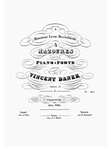 4 Mazoures, Op.21: 4 Mazoures by Vincent Danek
