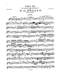 Piano Trio No.4 in E Major, K.542: Violin part by Wolfgang Amadeus Mozart