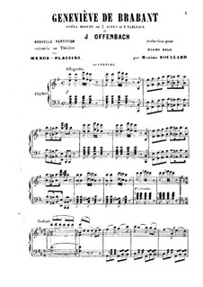 Geneviève de Brabant: For piano by Jacques Offenbach