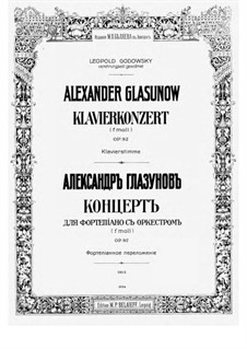 Concerto for Piano and Orchestra No.1 in F Minor, Op.92: For two pianos four hands by Alexander Glazunov