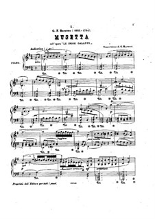 Les Indes galantes, RCT 44: Musetta, for piano by Jean-Philippe Rameau