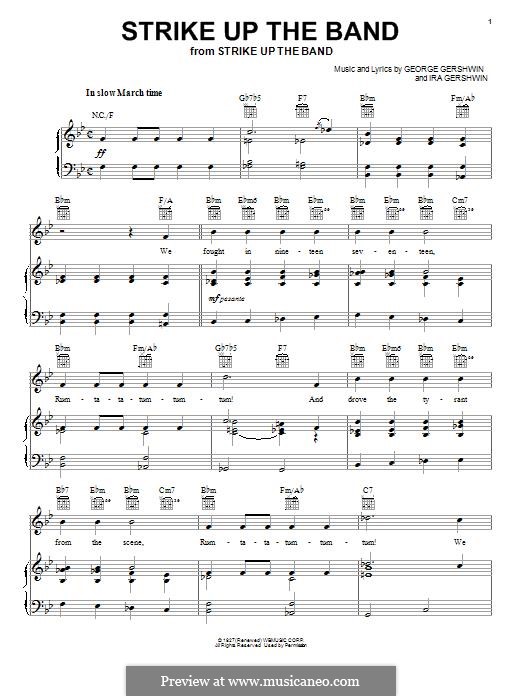 Strike Up the Band by G. Gershwin - sheet music on MusicaNeo