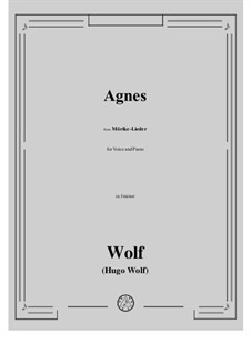 Book II: No.14 Agnes in f minor by Hugo Wolf