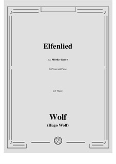 Book II: No.16 Elfenlied in F Major by Hugo Wolf