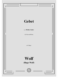 Book III: No.28 Gebet in E Major by Hugo Wolf