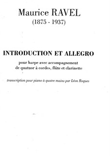 Introduction and Allegro, M.46: For two pianos four hands – parts by Maurice Ravel