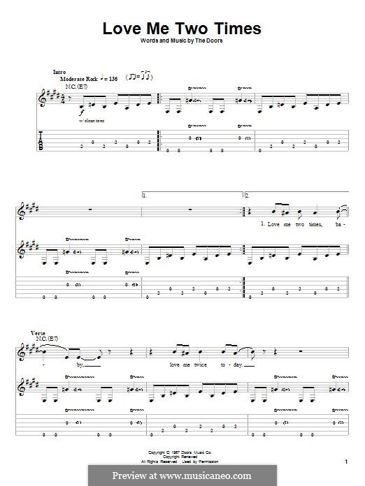 Love Me Two Times: For guitar by The Doors