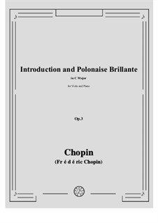 Introduction and Polonaise Brilliant in C Major, Op.3: For viola and piano by Frédéric Chopin