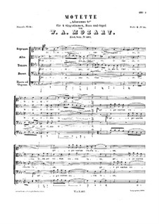 Adoramus te for Voices and Basso Continuo, K.327: Adoramus te for Voices and Basso Continuo by Wolfgang Amadeus Mozart