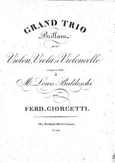 Grand Trio Brilliant in G Major: Violin part by Ferdinando Giorgetti