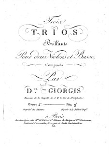 Three String Trios, Op.4: Violin I parts by Giuseppe Giorgis