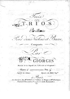 Three String Trios, Op.4: Cello parts by Giuseppe Giorgis