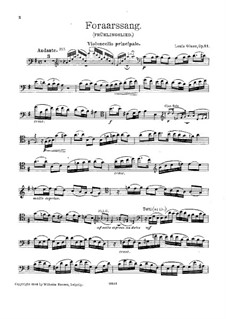Foraarssang (Spring Song) for Cello and Orchestra, Op.31: Cello part by Louis Glass