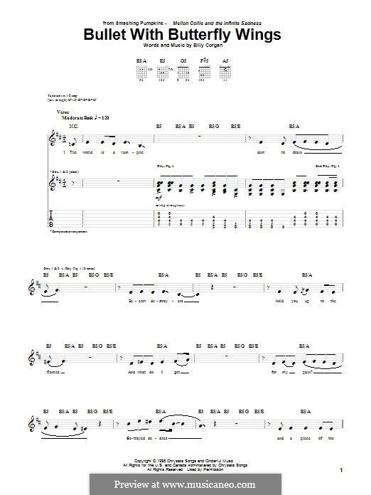 Bullet With Butterfly Wings (The Smashing Pumpkins): For guitar with tab by Billy Corgan
