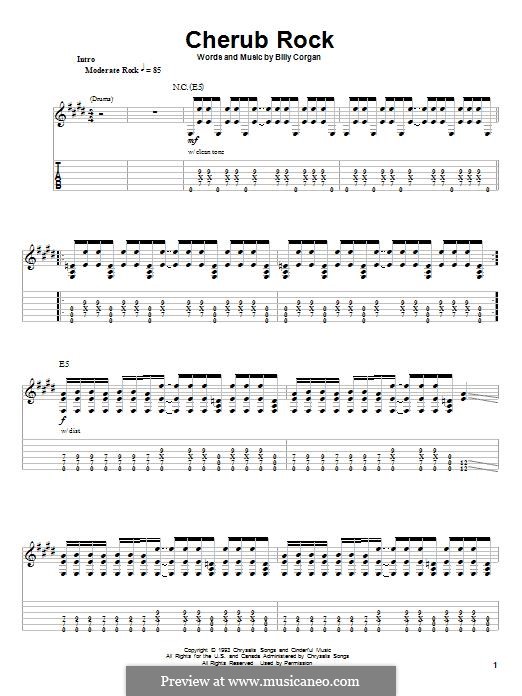 Cherub Rock (Smashing Pumpkins): For guitar with tab by Bob Rock, James Hetfield, Kirk Hammett, Lars Ulrich