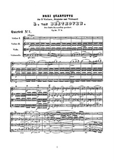 String Quartet No.7 in F Major, Op.59 No.1: Full score by Ludwig van Beethoven