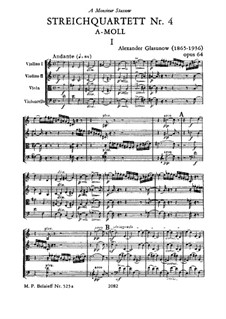String Quartet No.4 in A Minor, Op.64: String Quartet No.4 in A Minor by Alexander Glazunov