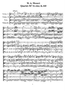 String Quartet No.7 in E Flat Major, K.160: Full score, parts by Wolfgang Amadeus Mozart