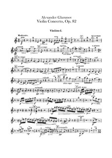 Concerto for Violin and Orchestra in A Minor, Op.82: Violins I part by Alexander Glazunov