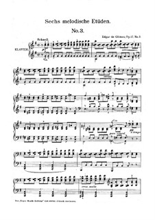 Six Melodic Etudes, Op.17: Etude No.3 by Edgar de Glimes
