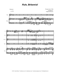 Rule Britannia: Woodwind quartet and piano by Thomas Augustine Arne