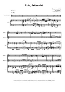 Rule Britannia: Duet for Bb-trumpet by Thomas Augustine Arne