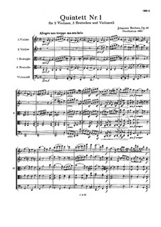 String Quintet No.1 in F Major, Op.88: Full score by Johannes Brahms