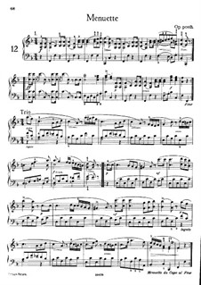 Minuets for Piano, Op. posth.: For a single performer by Franz Schubert