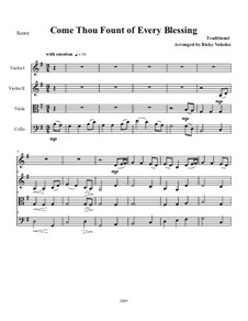 Come Thou Fount of Every Blessing: For string quartet by folklore