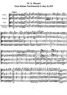 Complete Movements: Full score, parts by Wolfgang Amadeus Mozart