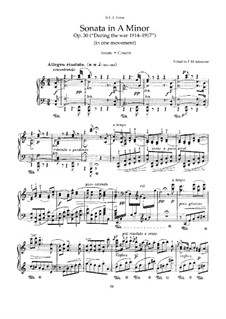 Sonata for Piano in A Minor, Op.30: For a single performer by Nikolai Medtner