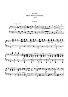 Three Marches Militaires for Piano Four Hands, D.733 Op.51: Complete set by Franz Schubert