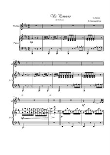 Va' Pensiero (Chorus of the Hebrew Slaves): For violin and piano by Giuseppe Verdi