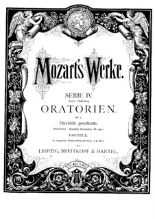 The Repentant David, K.469: For choir and orchestra by Wolfgang Amadeus Mozart