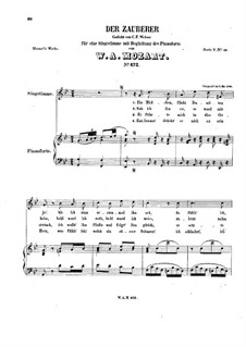 Der Zauberer, K.472: For voice and piano by Wolfgang Amadeus Mozart