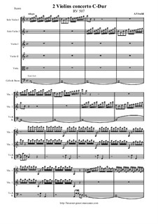 Concerto for Two Violins in C Major, RV 507: Score, parts by Antonio Vivaldi