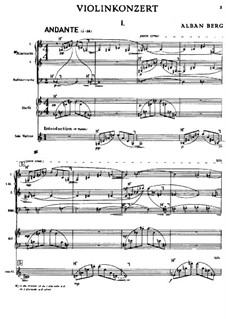 Violin Concerto 'To the Memory of an Angel': Full score by Alban Berg